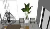 3D Projekt Esszimmer/Wohnraum - Detail Sitzhocker