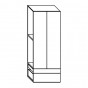 n.1 cm h.33,7 drawer + n.1 cm h.15,7 drawer + n.2 cm h.179,5 doors