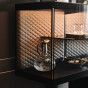 verre cristal fumé avec bandes vernies noires