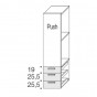 n.1 anta cm h.151,5 + n.3 cassetti con maniglia cm h.70 - +€ 73,31