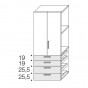 n.2 ante cm h.132,2 + n.4 cassetti con maniglia cm h.89 - +€ 175,57