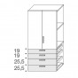 n.2 Doors cm h.132,2 + n.4 Drawers with handles cm h.89 - +€216.81