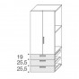 n.2 Doors cm h.167,2 + n.3 Drawers with handles cm h.70 - +€98.01