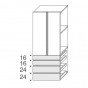 n.2 ante cm h.132,2 + n.4 cassetti con profilo cm h.80 - +€ 167,43