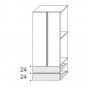 n.2 Doors cm h.186,2 + n.2 Drawers with recess grips cm h.48