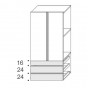 n.2 ante cm h.167,2 + n.3 cassetti con profilo cm h.64 - +€ 91,41