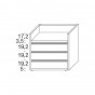 mod. 1: n.3 tiroirs bois + compartiment ouvert supérieur