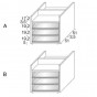 mod. 3:</br>- SIDE  A: n.3 smoked glass drawers + open top compartment</br>- SIDE  B: n.3 smoked glass drawers + open top compartment - +€388.61