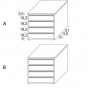 mod. 4:</br>- LATO A: n.4 cassetti legno</br>- LATO B: n.4 cassetti legno - +€ 131,23