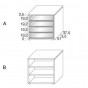 mod. 5:</br>- SIDE  A: n.4 smoked glass drawers</br>- SIDE  B: n.3 open compartments - +€185.20