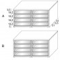mod. 6:</br>- SIDE  A: n.8 smoked glass drawers</br>- SIDE  B: n.8 smoked glass drawers - +€1,216.42