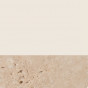 Painted Metal - Ivory with lower ring in matt Travertino marble