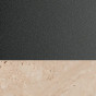 Painted Metal - Black with lower ring in matt Travertino marble