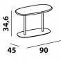 freistehender nachttisch cm 90 t.45 h.34,6