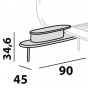 Nachttisch mit Doppelplatte und drehbarem Tablett cm 90 t.45 h.34,6 (Befestigung am Bett) - +703,83 €
