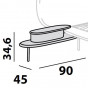 comodino con doppio piano e vassoio girevole cm 90 p.45 h.34,6 (fissaggio su letto) - +€688.79