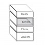 3 tiroirs et 1 compartiment ouvert