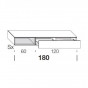 tiroir cm 120 et espace de rangement ouvert cm 60 - +71,76 €