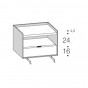 with drawer and upper open compartment