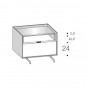 with drawer, upper open compartment and glass top - +€105.25