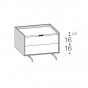 mit 2 Schubladen H. 38,2 cm - +6,93 €
