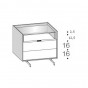 n.2 drawers with open compartment and glass top - +€160.91