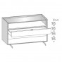 n.3 drawers with open compartment and glass top - +€127.51