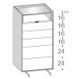 n.5 drawers open compartment and glass top - +€33.40