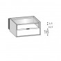 with drawer, upper open compartment and glass top - +€68.31