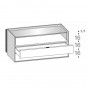 n.2 drawers with open compartment and glass top - +€229.68