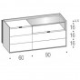 n.5 drawers with open compartment and glass top - +€492.03