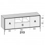 n.2 hinged doors, n.1 drawer and 2 open compartments - cm h.68,5 - +€364.90