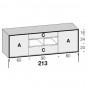n.2 hinged doors, n.2 drawers and 2 open compartments - cm h.68,5 - +€555.55