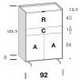 n.2 ante, n.1 cassetto cm h.16 e n.1 anta ribalta - +€ 239,83