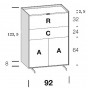 n.2 ante, n.1 cassetto cm h.24 e n.1 anta ribalta - +€ 240,73