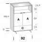 n.2 doors, n.1 drawer cm h.24 and open compartment cm h.32 - +€14.85