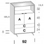 n.2 ante, n.2 cassetti cm h.16 e vano a giorno cm h.32 - +€59.71