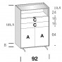 n.2 ante, n.2 cassetti cm h.16 e vano a giorno cm h.24 - +€68.82