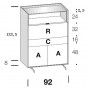 n.2 ante, n.1 cassetto cm h.16, n.1 anta a ribalta e vano a giorno cm h.24 - +€ 266,07