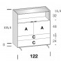 n.2 ante, n.1 cassetto cm h.16, n.1 cassetto cm h.24 e vano a giorno cm h.32 - +€ 76,02