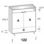 n.2 doors, n.1 drawer cm h.24 and open compartment cm h.16 - +€83.16