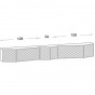 n.1 hinged door + n.1 drop down door + n.2 hinged doors + n.1 drop down door + n.1 hinged door