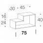 élément E - à deux compartiments cm h. 40