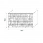B) L.180 x P.50,5 x H.102 avec 2 portes battantes + 2 grands tiroirs et 1 tiroir centraux - +323,10 €