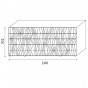 D)L.240 x P.50,5 x H.102 avec 2 portes battantes + 2 grands tiroirs et 1 tiroir centraux - +1 657,50 €