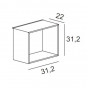 quadratisch: cm 31.2 t.22 h.31.2