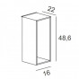 vertical rectangular: cm 16 d.22 h.48,6