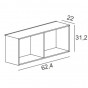 horizontal rectangular with partition: cm 62,4 d.22 h.31,2 - +€115.52