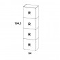 cm 194,5 con n.4 contenitori portascarpe - +780,24 €