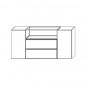 with lateral wall units cm 48 and a central base cm 96